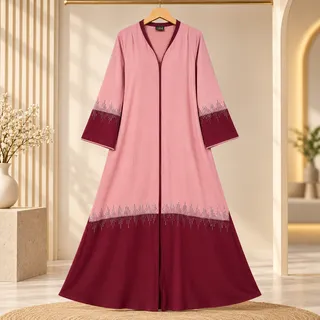 এলিগেন্ট গোলাপি ও বারগান্ডি আবায়া
